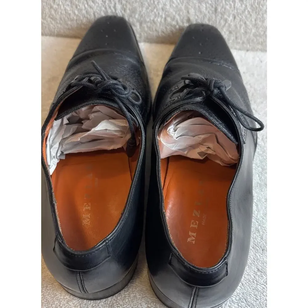 Mezlan Deerskin Ghillie Derby Shoes Black Men Size 11 M (S20069)